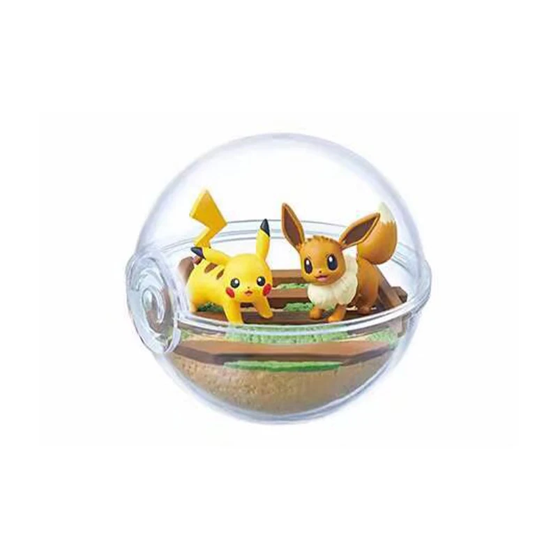 Takara tomy pokemon pikachu feliz todos os dias pokeball cena em miniatura modelo ornamentos brinquedos infantis periféricos de animação