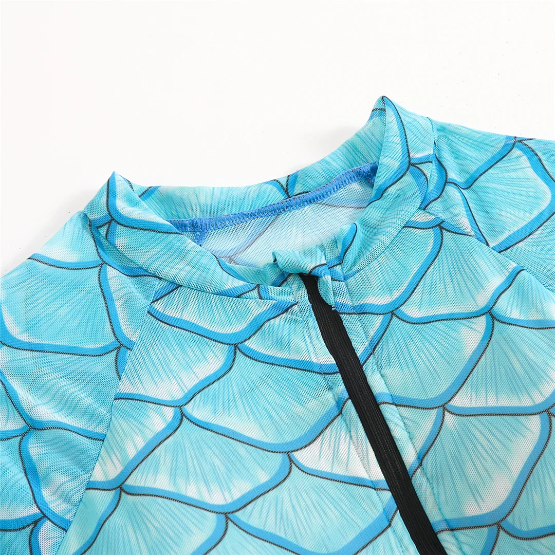 S - XXL Neu mit Hose, langärmelig, mit Reißverschluss, bedruckt, einteiliger Badeanzug, Damen-Badebekleidung, gepolsterter Badeanzug, Badeanzug, Schwimmanzug V7337 – Detail 18