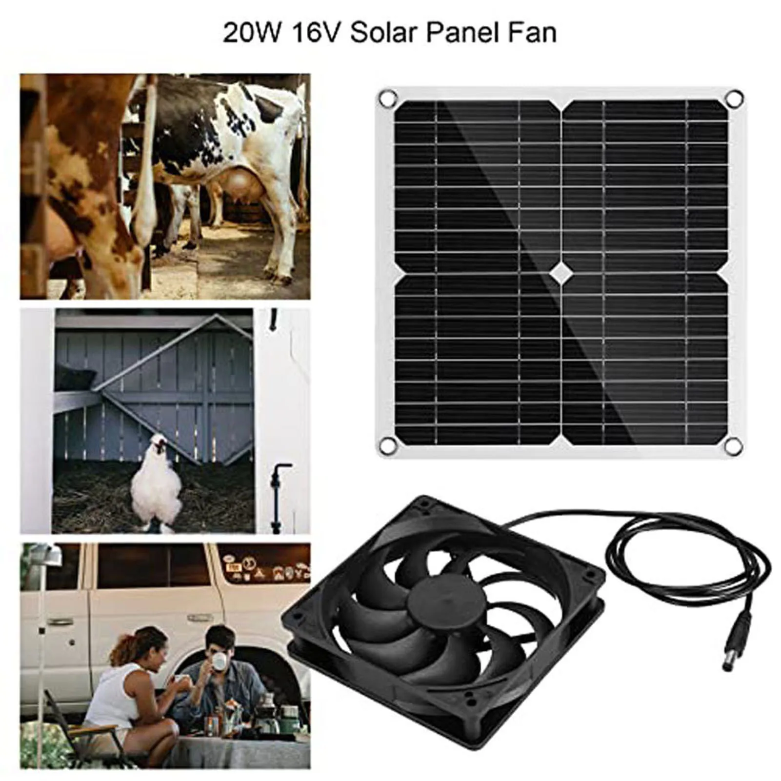 12W 12V Solar Panel Powered Fan Efficient Energy Conversion Solar Panel Dual Fan Kit Solar Panel Fan Kit Solar Panel Powered Fan