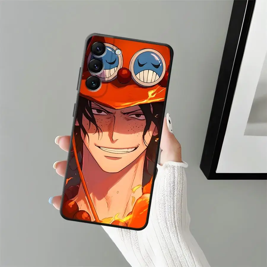 Cool One Piece Portgas D Ace Custodia morbida nera per telefono per Samsung Galaxy Note 20 Ultra 9 10 Plus S8 8 S10 S9