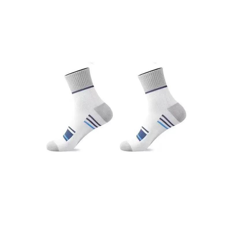 1 Pair Summer Socks Women And Men With Color Blocking Striped Breathable Midsole Socks Simple Sport Casual Middle Sock 2024