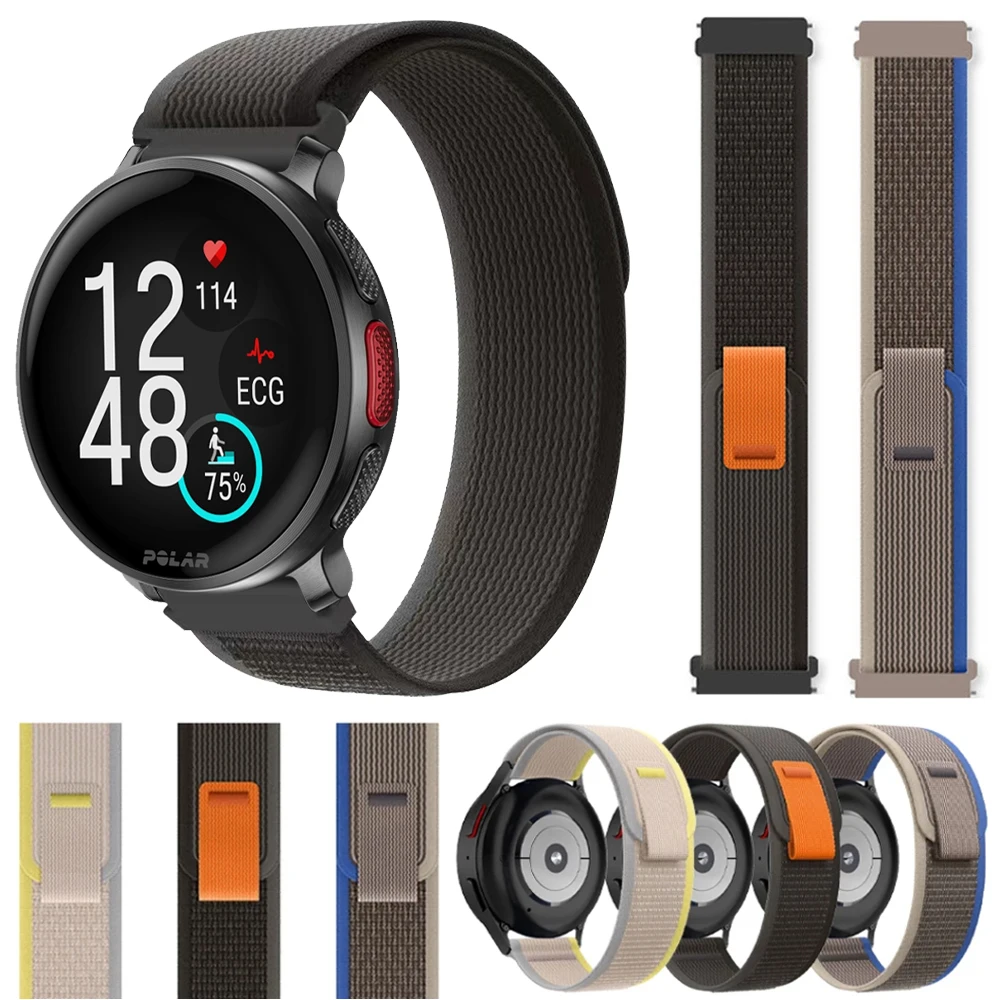 20 22mm Nylon Trail Loop Sport Band for Polar Vantage V3 M2/M Grit X Pro Titan Straps Ignite 3 2 Unite Pacer Breathable Bracelet