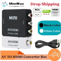 AV2HDMI RCA AV/CVSB L/R Video To HDMI-compatible AV Scaler Adapter HD Video Converter Box 1080P Support NTSC PAL Drop Shipping