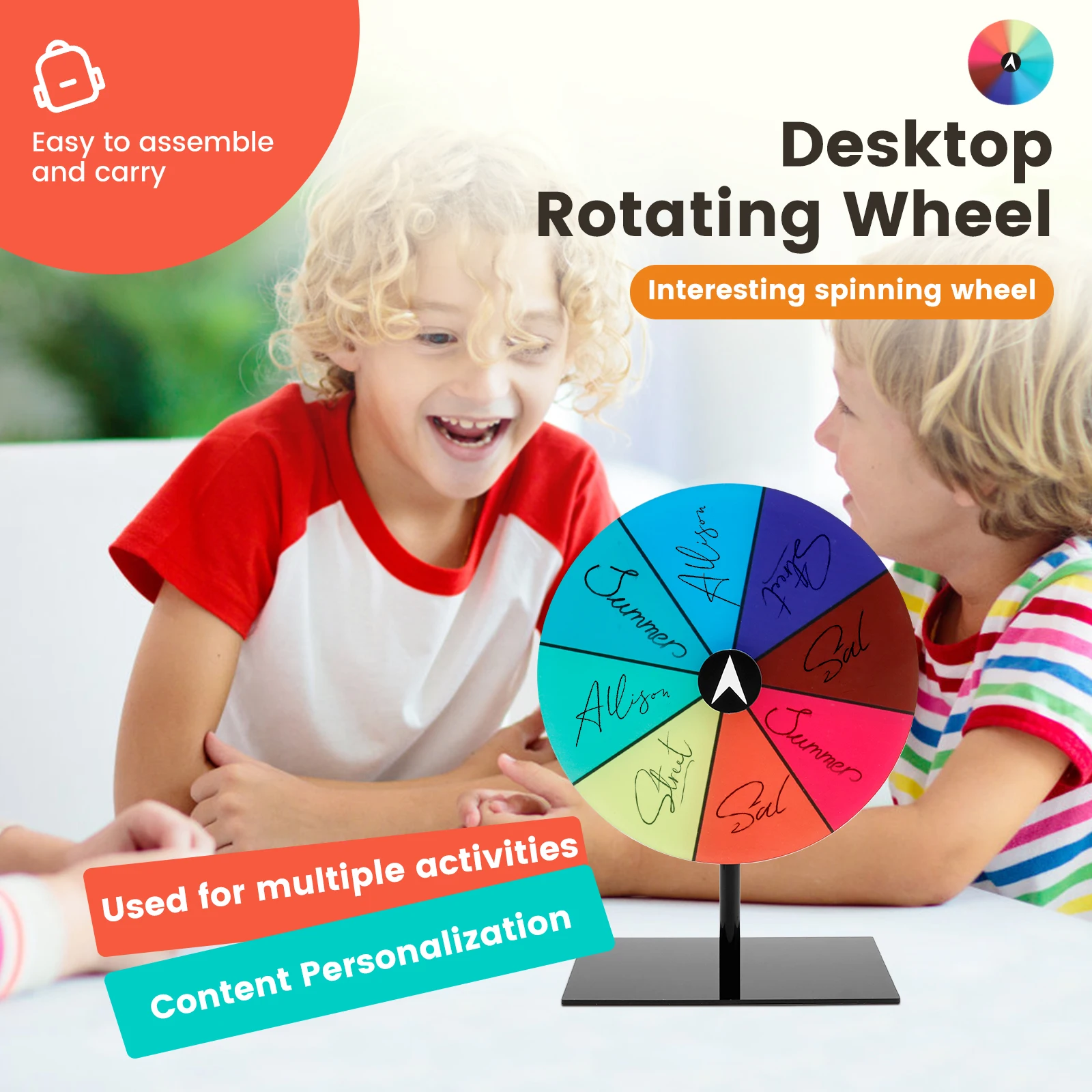 8 "Roterend Prijswiel Tafelblad 8 Slots Tafelblad Roulette Spinner Kleurrijke Prijs Wiel Tafelblad Roulette Wiel Party Game speelgoed