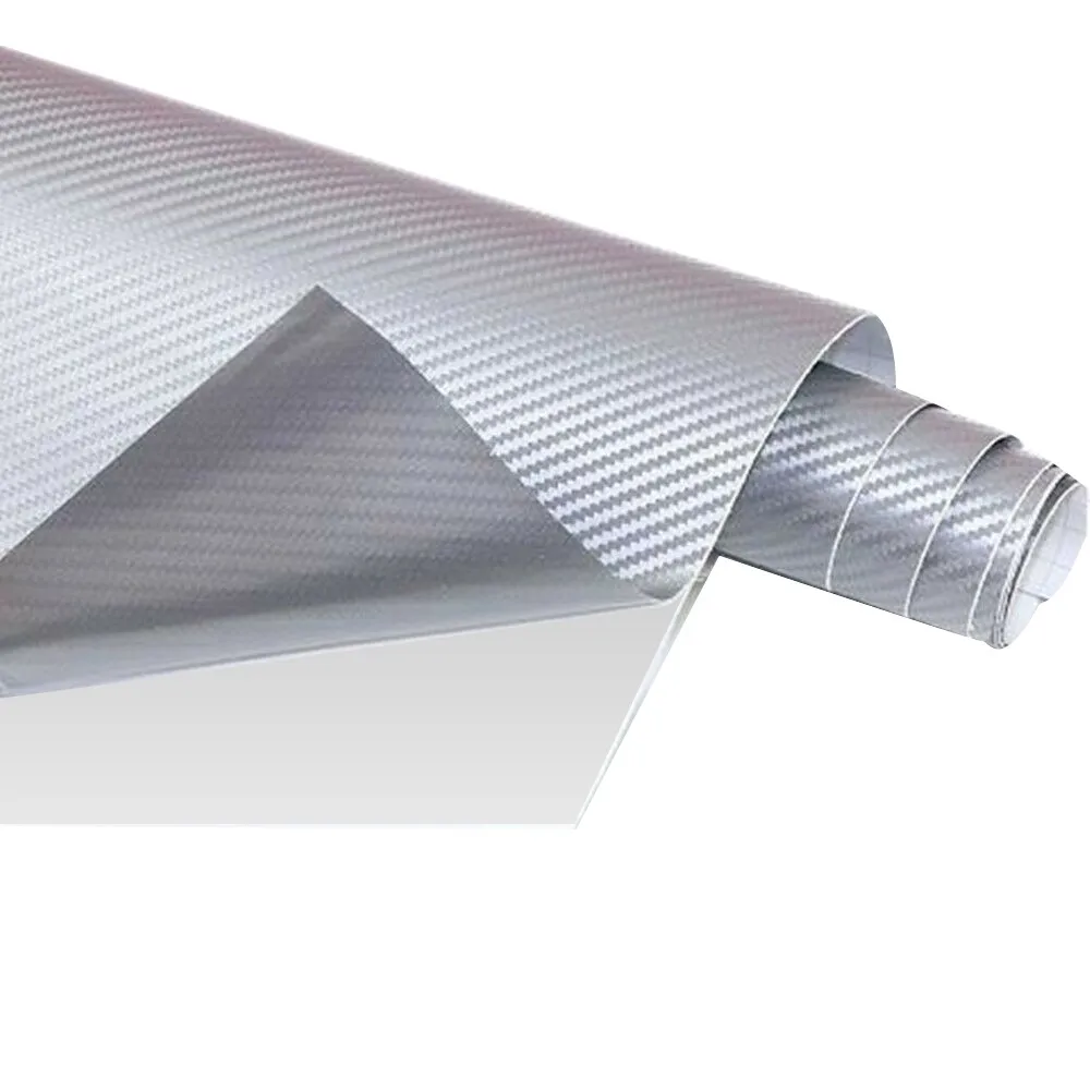 Wrap Car Carbon Fiber Sticker Panel Silver Sticker Vinyl 50x12Inch Carbon Fiber Center Console High Quality Wrap