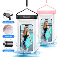 Waterproof Phone Pouch Case 3D Clear Soft Edges Underwater Phone Dry Bag  IPX8 Waterproof Case for Beach Cruise Kayaking Travel