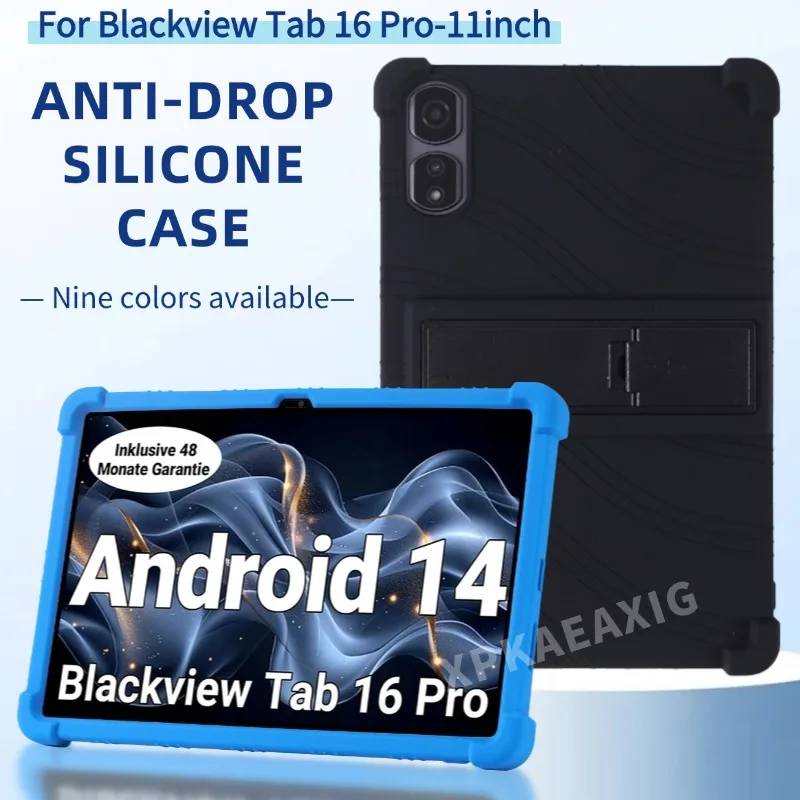 

For Blackview Tab 16 Pro Tablet 11'' Soft Silicone Case Thicken Corner Android 14 T616 Cover Shockproof Funda Non-Slip Coque