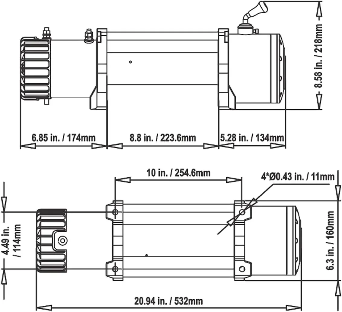 Impermeável elétrica sintética corda guincho, Hawse Fairlead, punho com fio, 2 controle remoto sem fio, preto, 12000lb, frete grátis