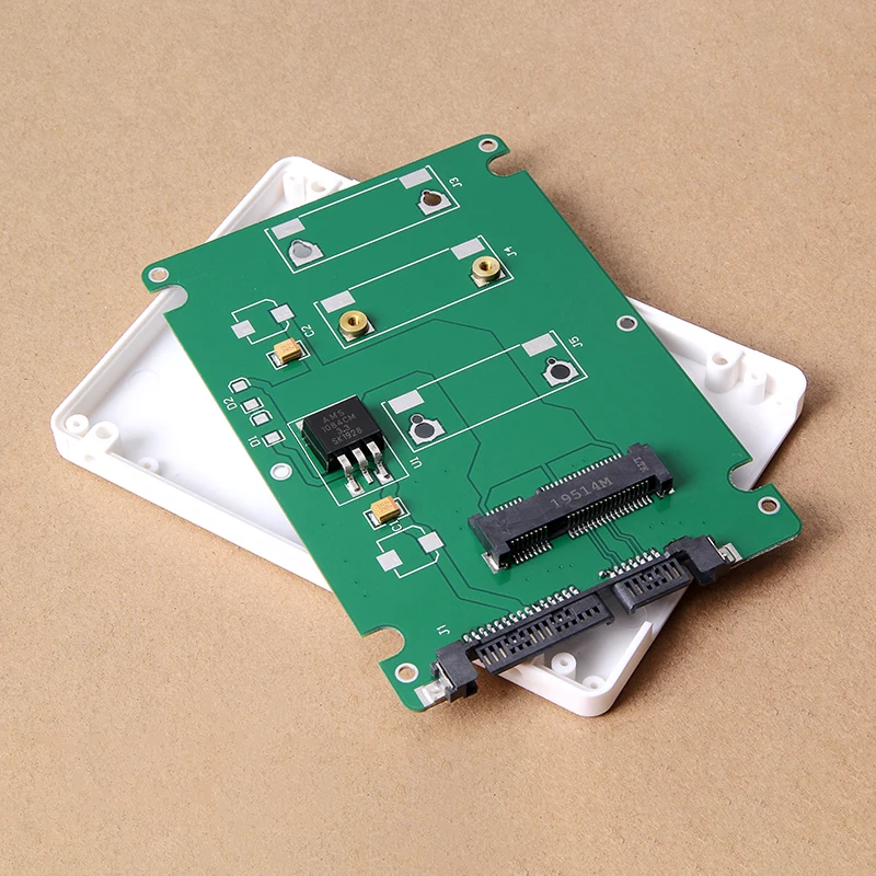NEW Mini SATA SSD Msata SSD To 2.5inch SATA3.0 Hard Disk Converter Adapter Card With Socket Case 7mm Thickness Black/White Color