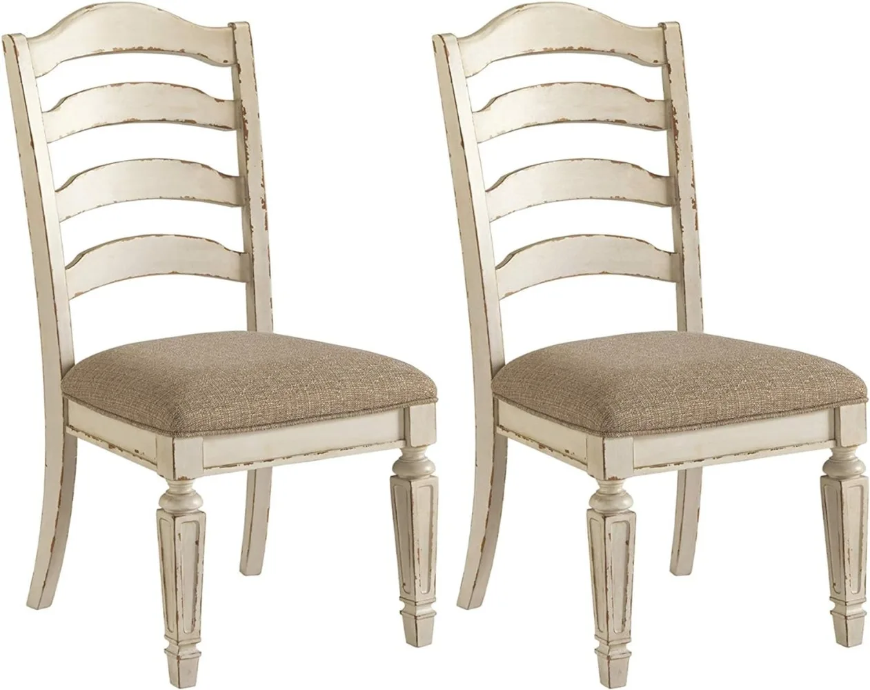 Signature Design By Ashley Realyn Dining Room Upholstered Chair 2 Count, Antique White