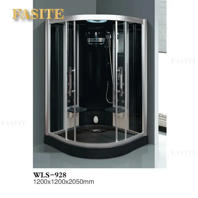 For 928 Tempered Glass Sliding Door Double Integral Shower Room Steam Room Integrated Arc Fan Bathroom Furniture Factory