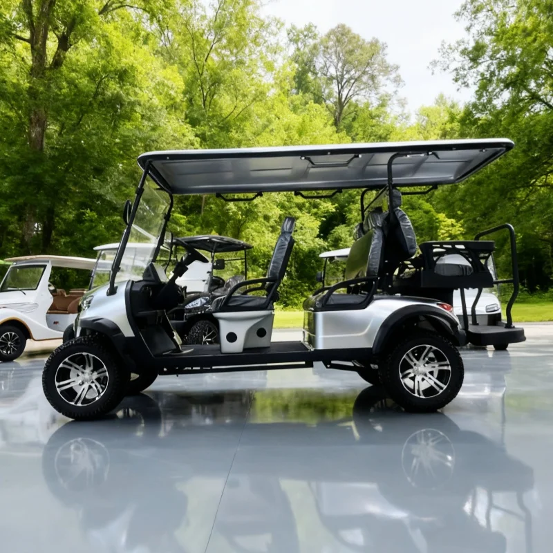 Manufacturer Wholesale Hot Sale New Design Lithium Farm Cart Electric Golf Cart Foldable Rear Seat + Built-In Storage Box