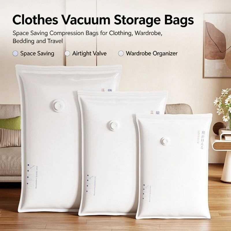 Extra Thick Large Vacuum Compression Storage Bags Dustproof Organizer for Quilt Clothes Travel Moving Use Household Goods