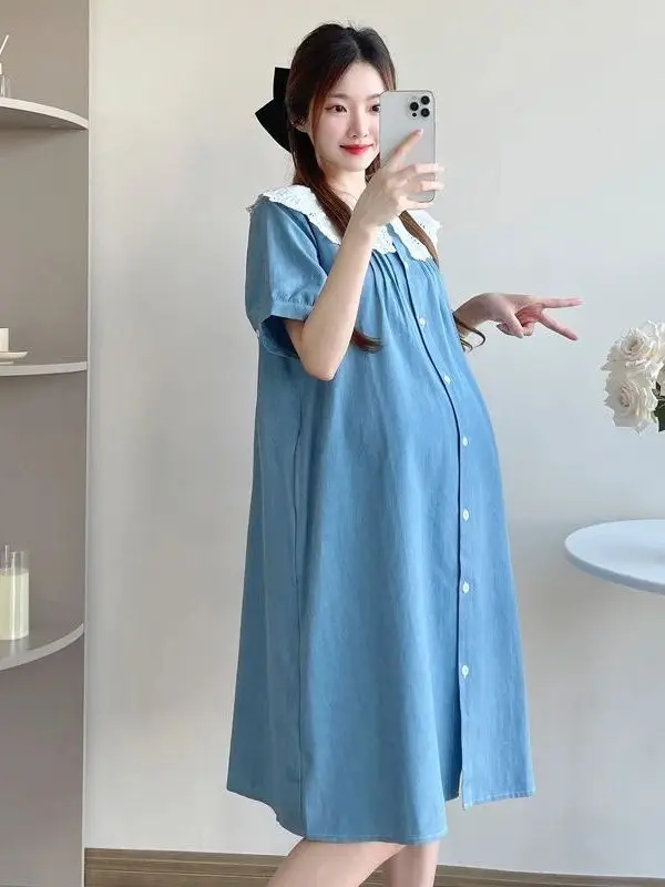 vestido-corto-de-verano-para-mujeres-embarazadas-con-encaje-dulce-modelo-peter-2025-ropa-de-maternidad-comoda-marca-china-articulos-para-el-hogar