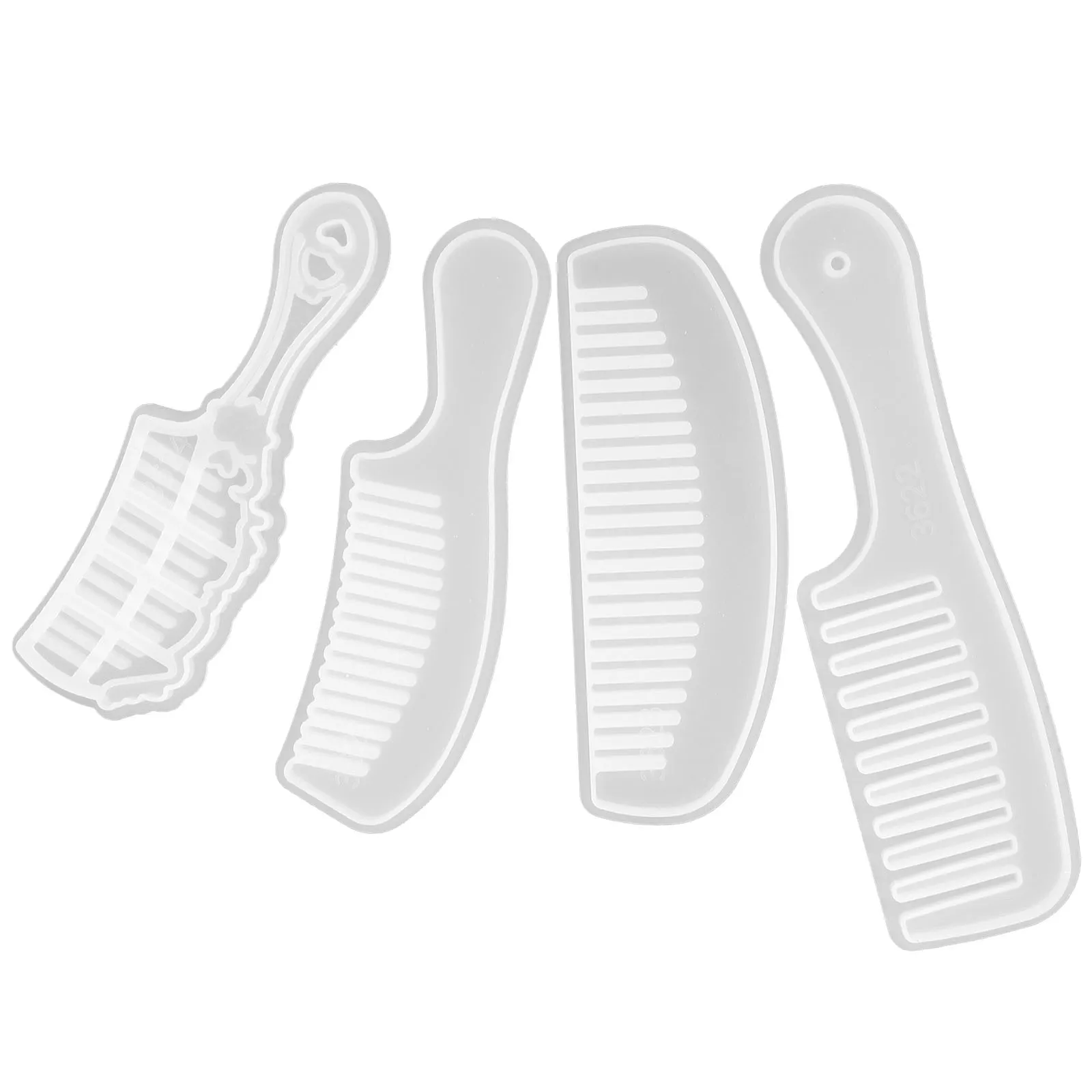 4 pcs Crystal Resin Comb Molds Silicone Casting Molds For Diy Hair Comb Making Smooth Edges Reusable Craft Mold Tools