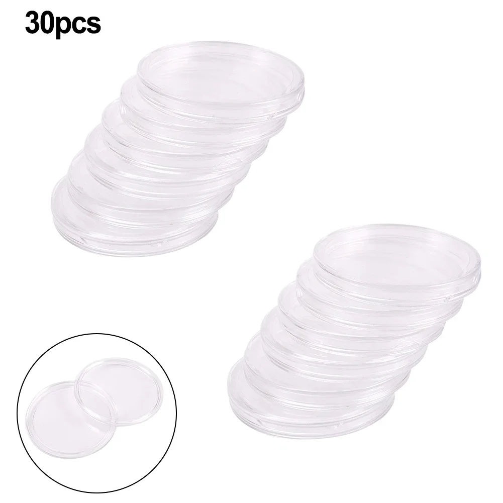 30PCS Coin Capsule Container Clear Holder Capsule Case For Silver Eagle 1Oz Coin Protector Coin Capsules Storage 40.6mm