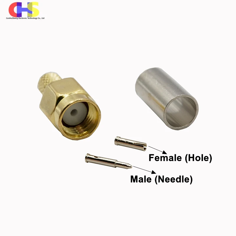 5PCS SMA Male/Female Connector SMA-J-3.0 Plug RF Coaxial Connector Crimp For RG58 LMR195 RG-400 RG-142 50-3 Cable RF SMA