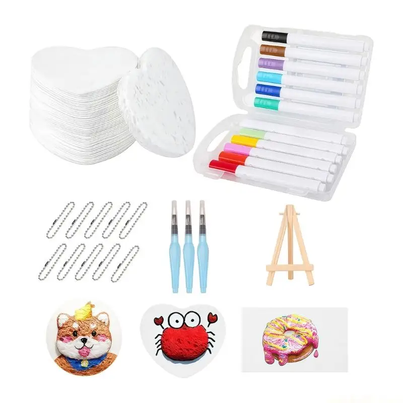 Texture Drawing Sheets Color Painting Markers Beaded Chains Water Brushes Set