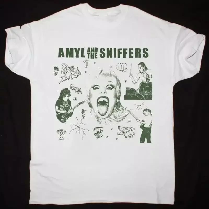 Best Price!!! Retro Amyl and The Sniffers Tee Shirt Classic White Unisex