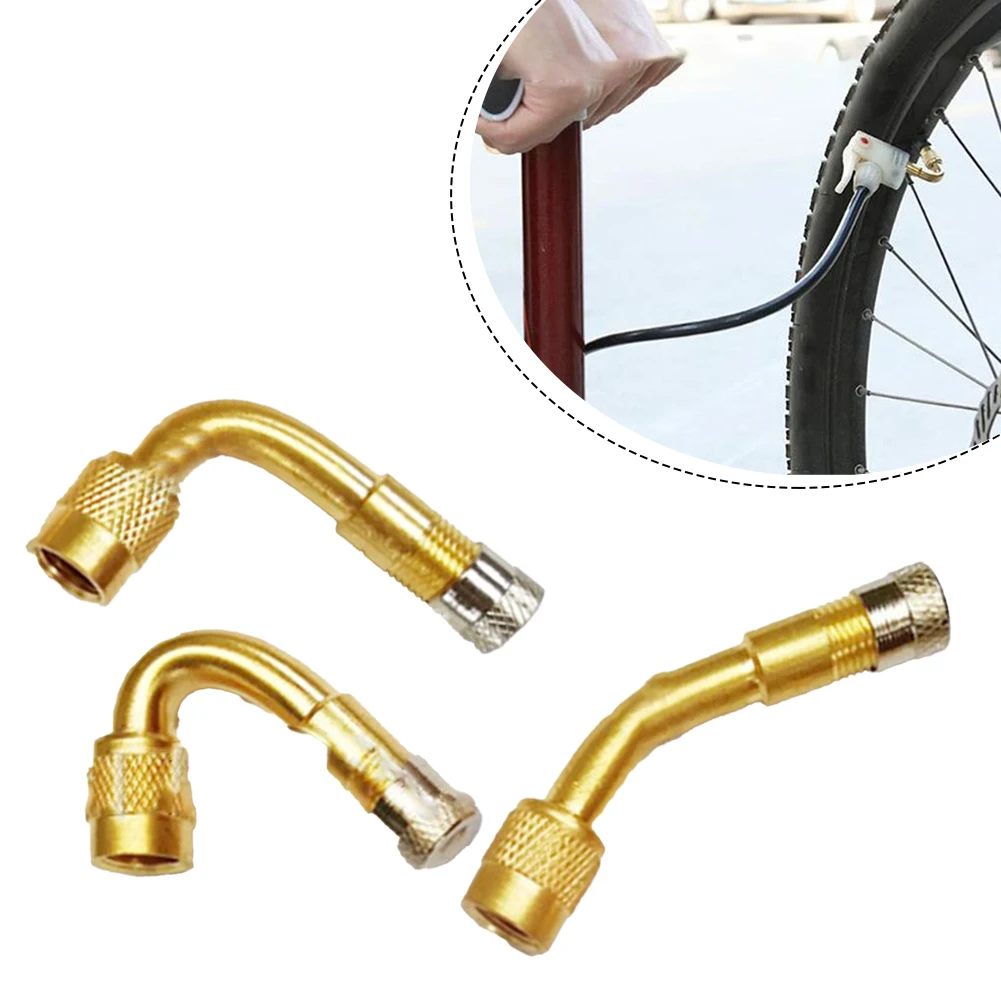 Bicycle Tyre Valve Inflation Extension Tube 45/90/135 Degree Angle Bent Valve Adapter For Electric Bike Motorcycle Cycling Parts