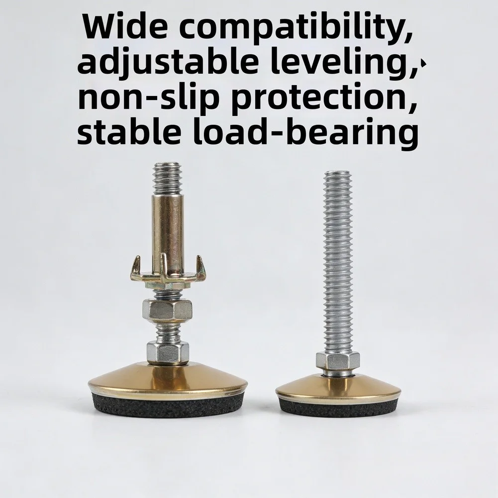 8pcs Gold Stainless Steel Adjustable Furniture Legs for For tables Chairs Desks Sofas with Plastic Floor Protection Pads