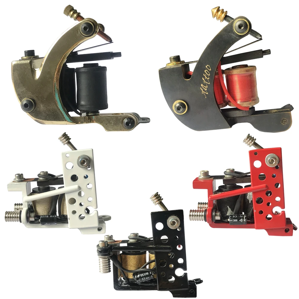 

10-катушки для татуировки, собранный вручную пистолет для тату-машин Liner Shader, чугунные тату-машины