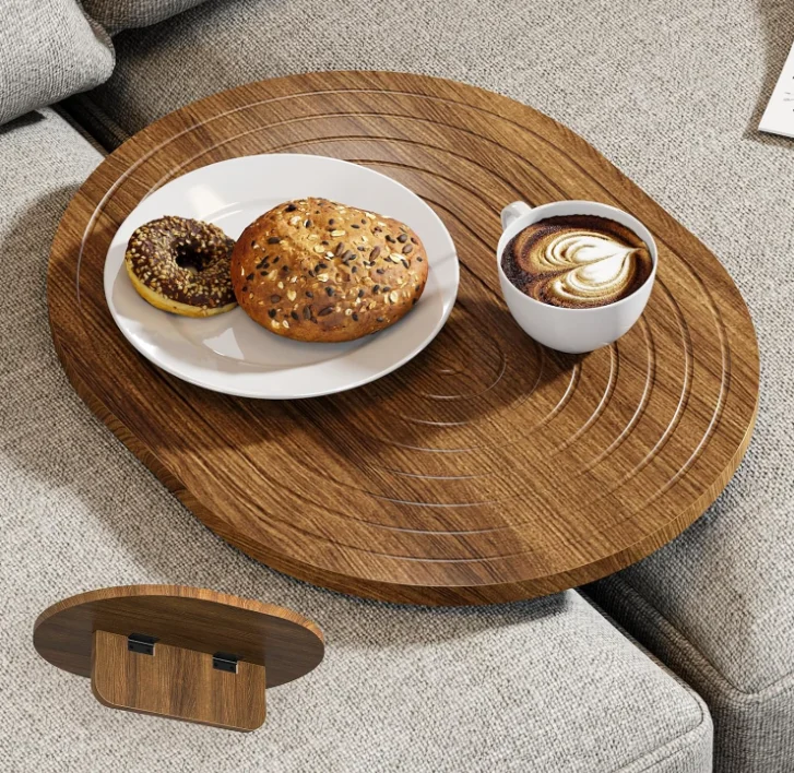 

Modern Wooden Sofa Tray Foldable Sofa Armrest Table Suitable for Armless Sofas