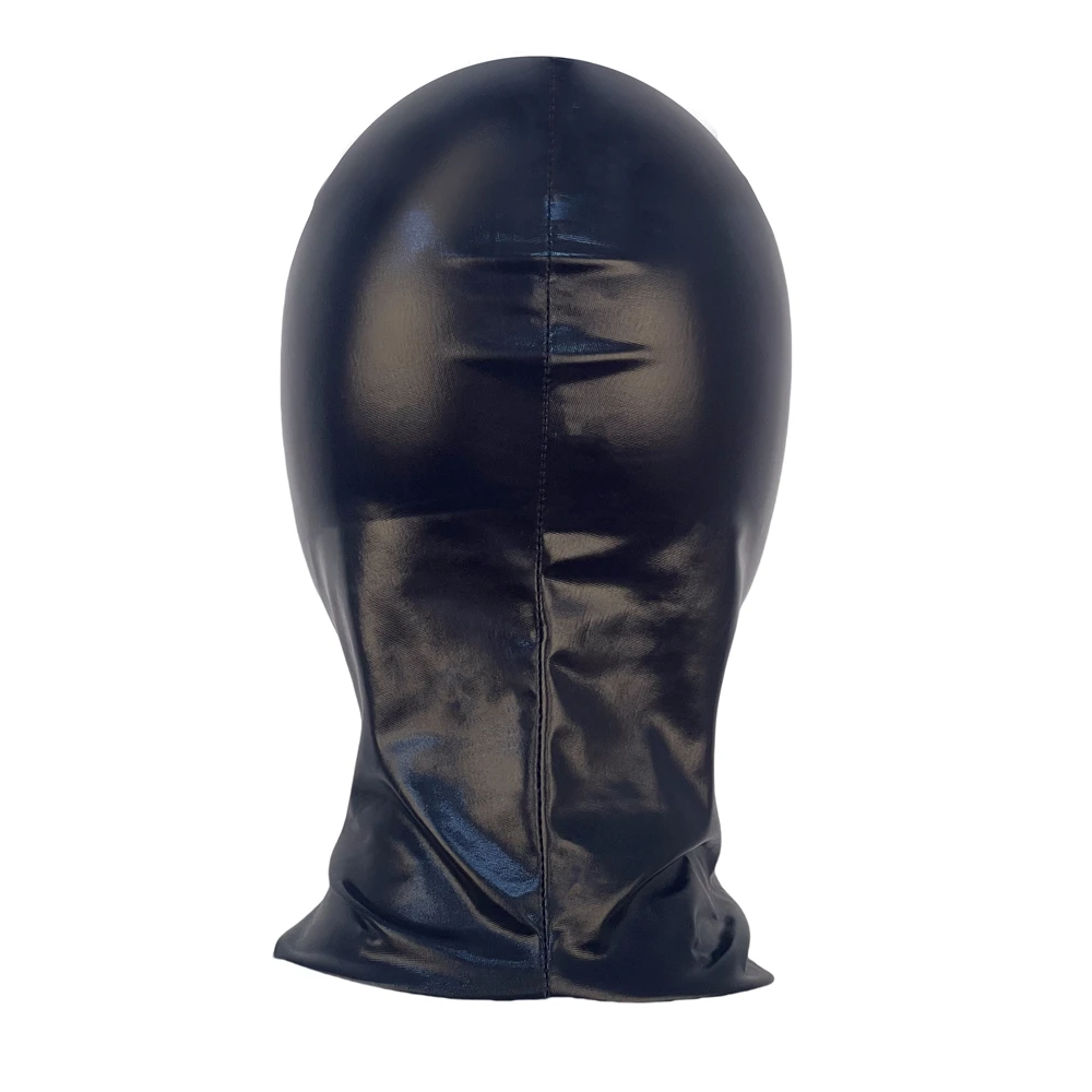 Adult Women Men Faux Leather Cosplay Party Headgear Open Eyes Hole Full Face Mask Hood For CS Game Halloween Head Cover