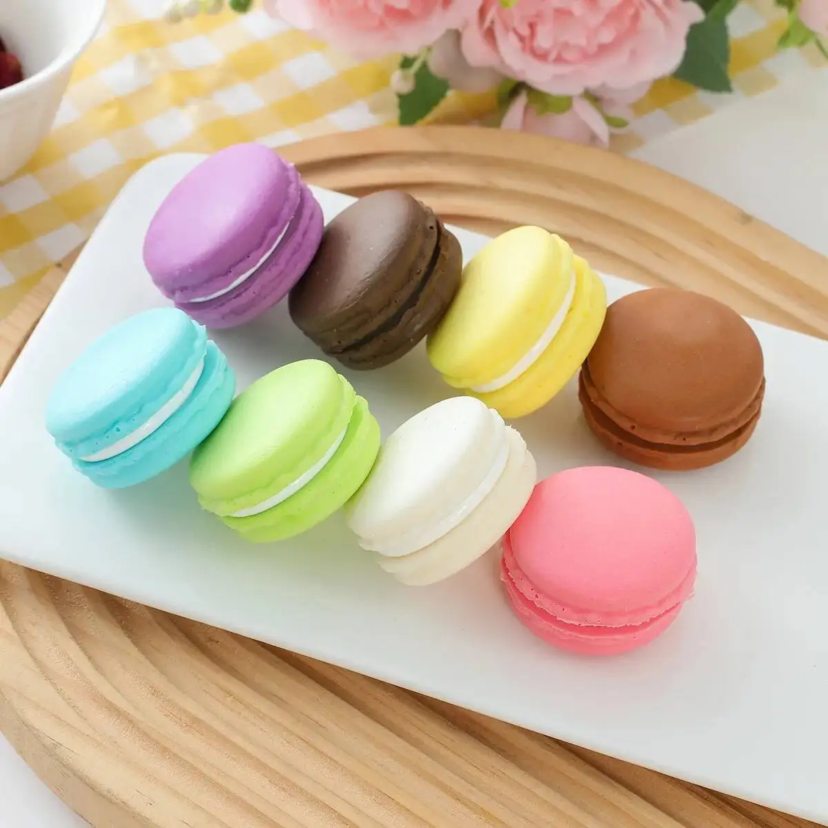 

Simulation Macaron Model Fake Cake Children's Toys Baking Shop Decoration Food Photography Props Wedding Dessert 8Pc/Lot