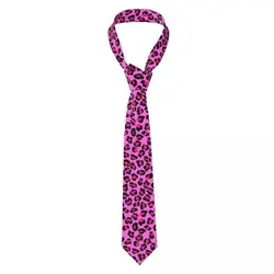 Custom Leopard Cheetah Seamless Pattern Tie Mens Animal Skin Print Spots Mens Silk Tie For Father's Day