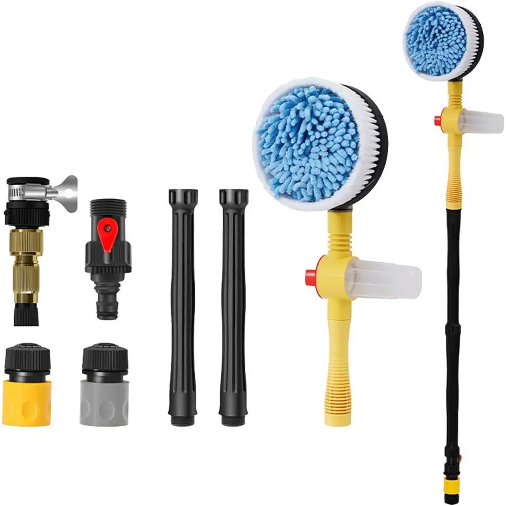 Household Portable Car Cleaning Kit Rotatable Wash Brush Car Washing Brush High Pressure Water Clean Adjustable Length