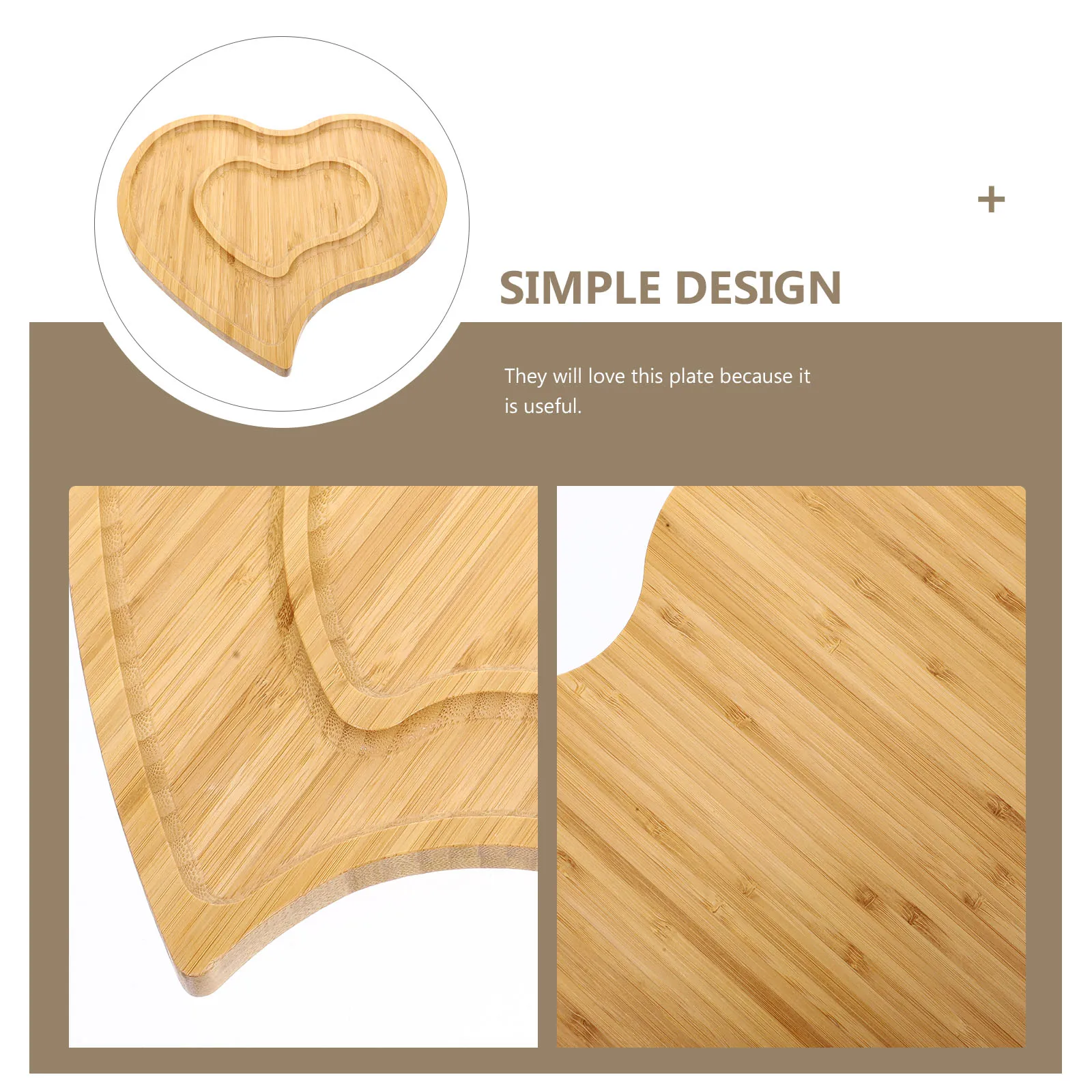

Bamboo Heart Shaped Fruit Tray Snacks Plate 29x28x1 7cm Kitchen Living Room Bedroom Reusable Serving Platter Household Decor