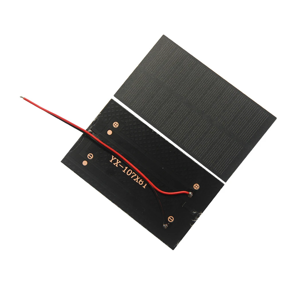 2 Pieces 1W 5V Solar Panels with Wire Charging 3 7V to 5V Batteries for Suitable for Portable Solar Projects and Low Power