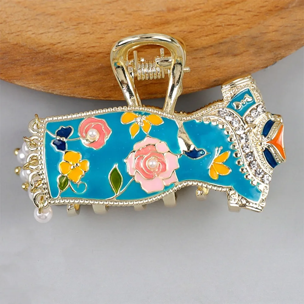 

Tassels Chinese Style Hair Claw enamel Ponytail Holder Cheongsam Design Hair Clip Hair Accessories Hairpin Metal Shark Clip