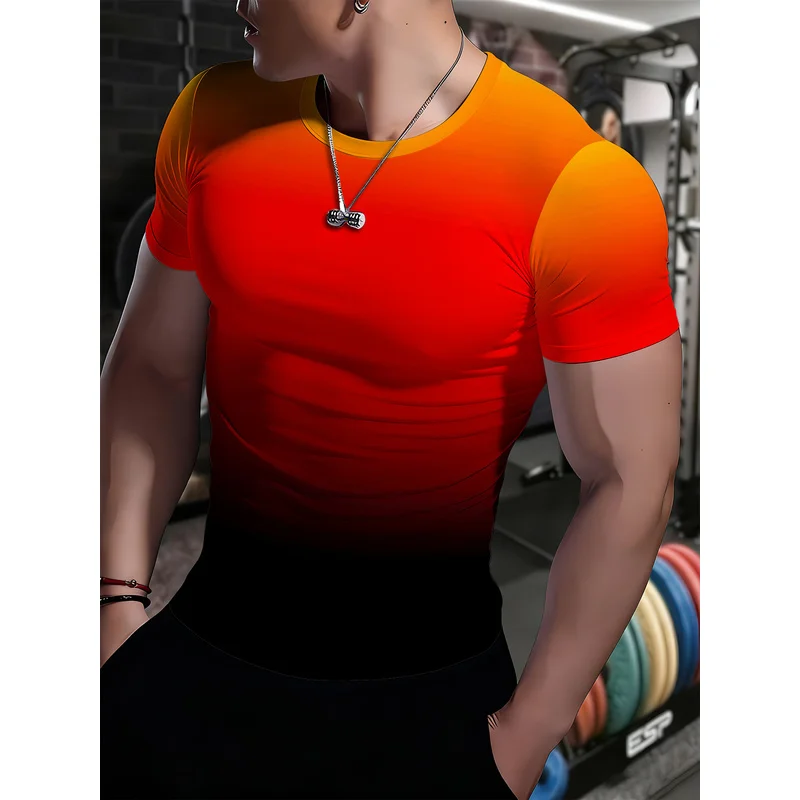 Men Slimming Shaping Short Sleeve Fitness T Shirt High Elastic Compression Athletic Base Layer Breathable Power Training Running