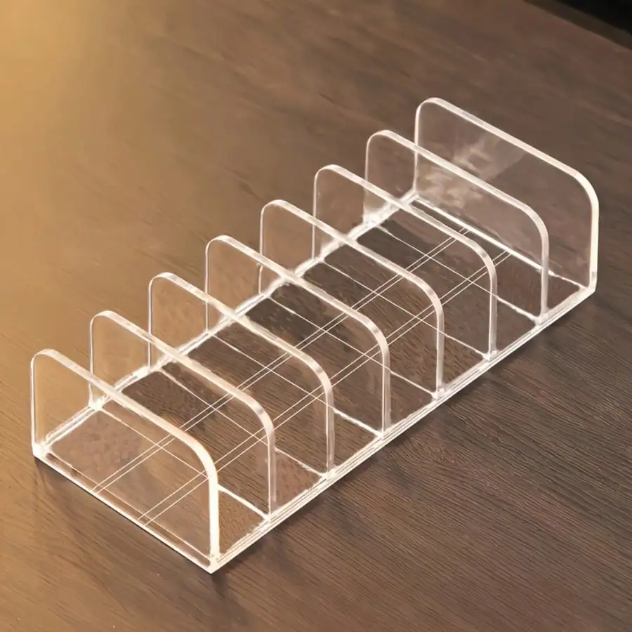 1-Piece 7-Grid Transparent desktop Makeup Organizer, Acrylic Eyeshadow Storage, Gift for Girls and Women