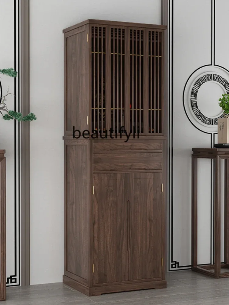 

Cy Solid Wood Buddha Niche New Chinese Style Clothes Closet Cabinet Buddha Cabinet Worship Table Altar Cabinet