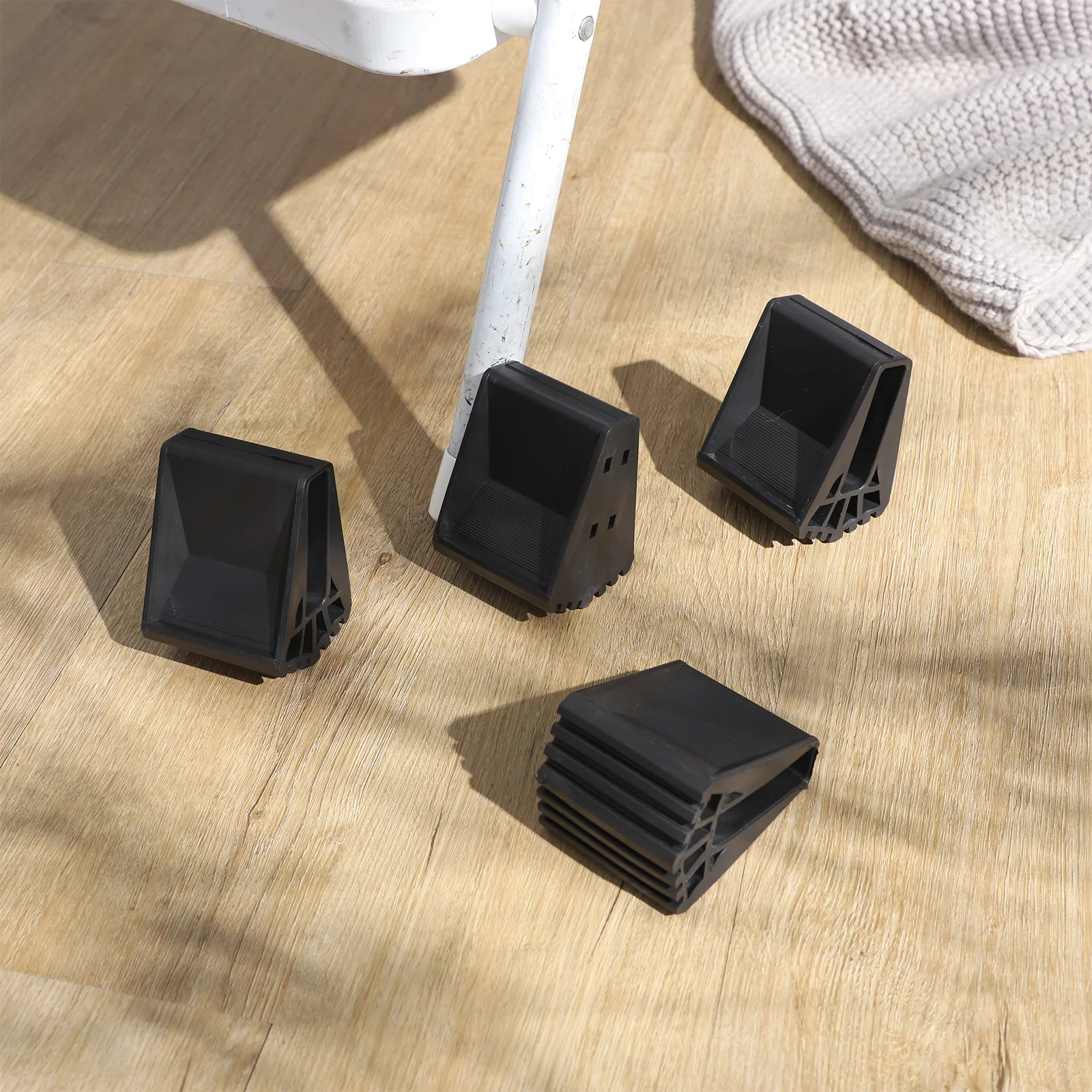 4 قطعة قدم سلم يغطي منصات PVC عدم الانزلاق حماية الأرضية دائم سهلة إزالة أقدام سلم يغطي مصدات الأمن #2