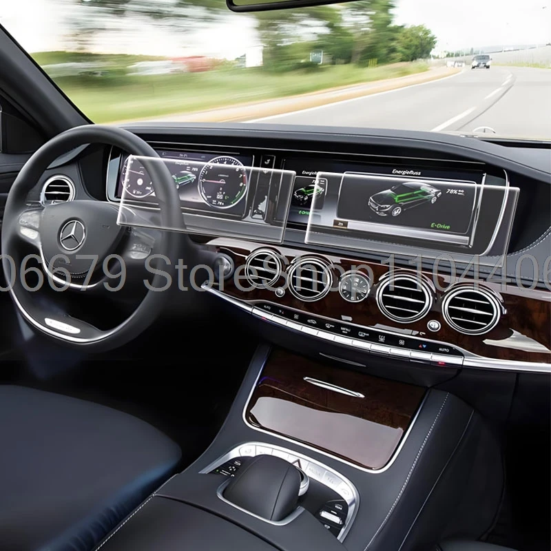 Tempered glass Screen protector For Mercedes Benz W221 W222 S350L-S500 2014-2017gps Navigation and Dashboard protector film - Image 3