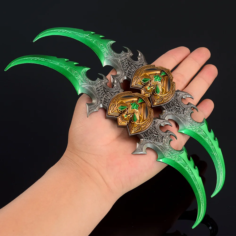 22cm World of Warcraft Weapon Warglaive of Azzinoth Set Illidan Stormrage Game Peripheral 22cm Metal Weapon Model Crafts Toys