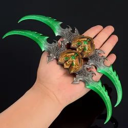 22cm World of Warcraft Weapon Warglaive of Azzinoth Set Illidan Stormrage Game Peripheral 22cm Metal Weapon Model Crafts Toys