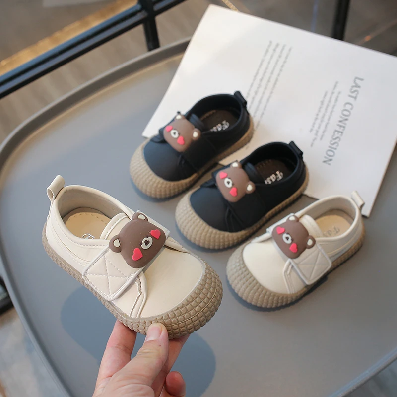 Children Casual Shoes for Baby Girls Boys Cartoon Bear Sneakers Anti Slip Soft Sole Comfortable Toddler Kids Shoes Size 21-30