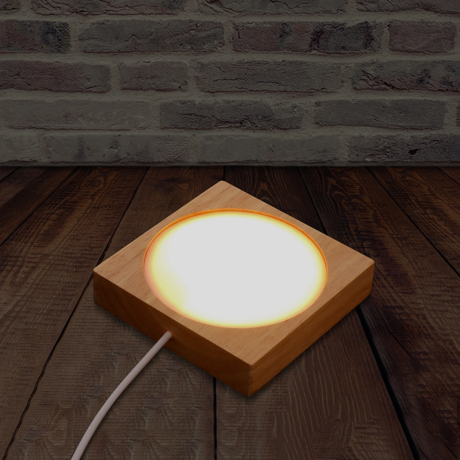 

LED Creative Night Lamp Wooden Material Small Desk Light nament Elegant Design Long Decor Bedroom Living Room