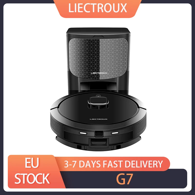 Liectroux G7 Robot Vacuum Cleaner, 6500Pa Suction, LDS Laser Navigation, 5200mAh Battery, Run 180mins, APP Control