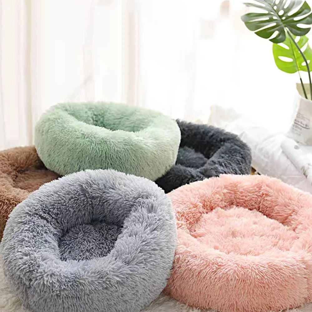 Winter Thicken Pet Nest Plush Warm Pet Nest for Samll Dogs Cats Round Cat Nest Dog Bed Kitten Puppy House Pet Supplies 40CM