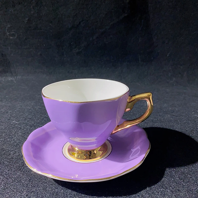 Purple Teaware Sets Gift for Wedding Guests  Cup Pottery Coffee Party Coffeeware Sets Cups & Saucers