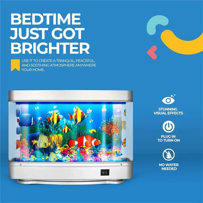 Adorno de acuario de simulación, lámpara Led para pecera, vista al mar, imitación de peces, acuario, lámpara de paisaje del mundo submarino para sala de estar