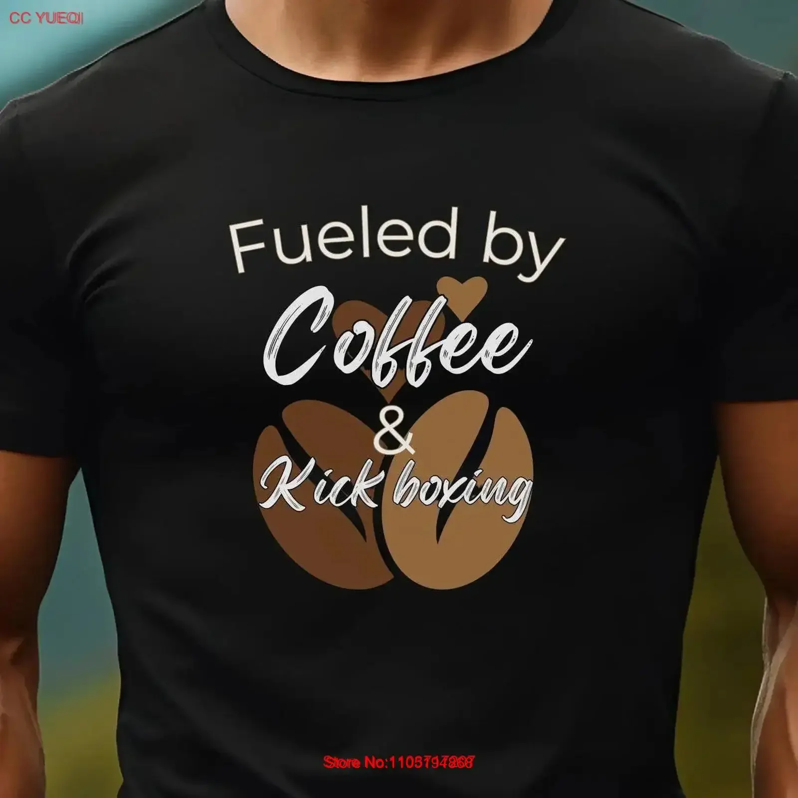 Fueled by coffee and kickboxing unisex T Shirt muay thai K1 lover gift vintage Washed Comfortable homme Top For Everyday Wear