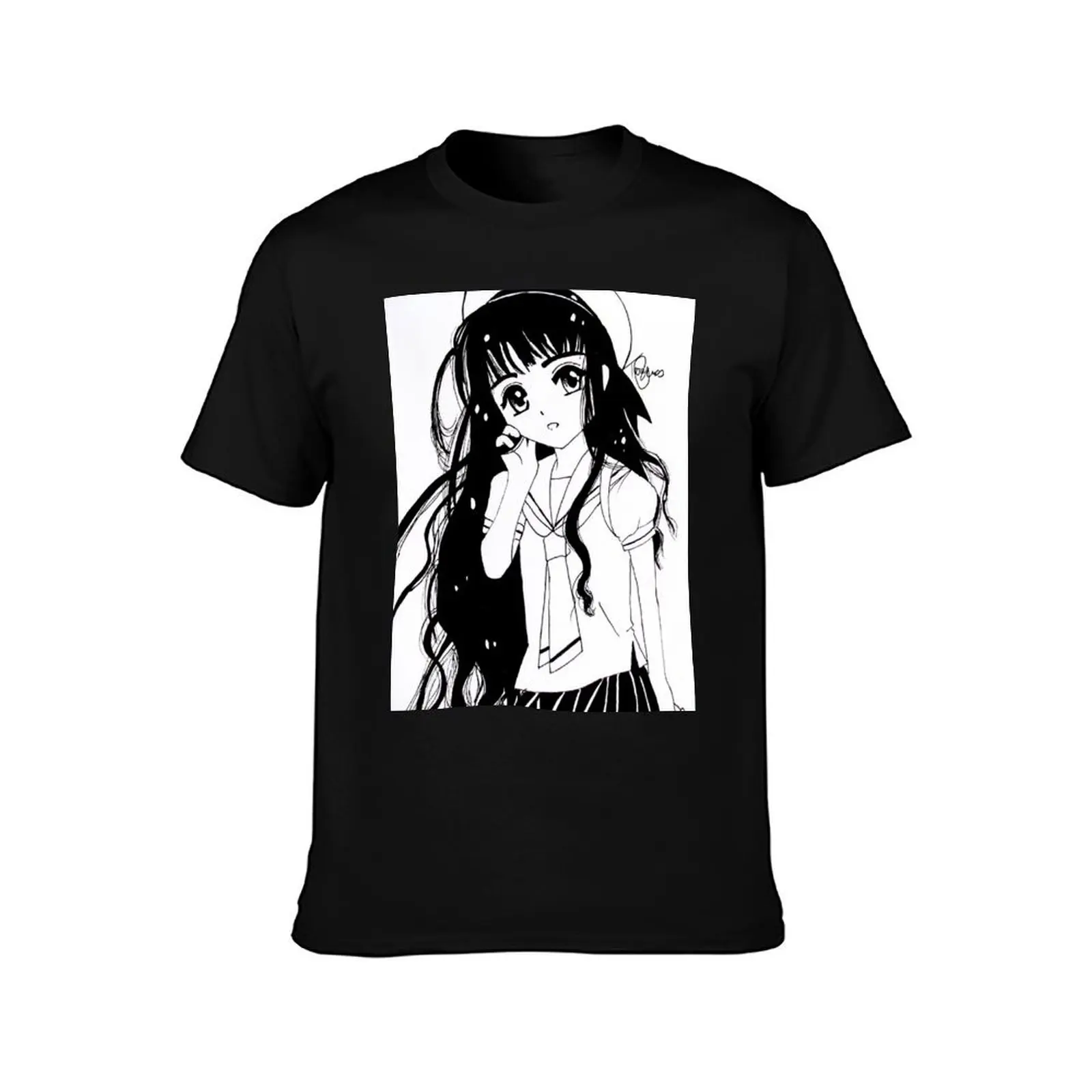 Tomoyo Daidouji Sketch - Cardcaptor Sakura T-Shirt, Summer Casual Cotton Tee, Oversized Streetwear Tops, Vintage Graphic Print