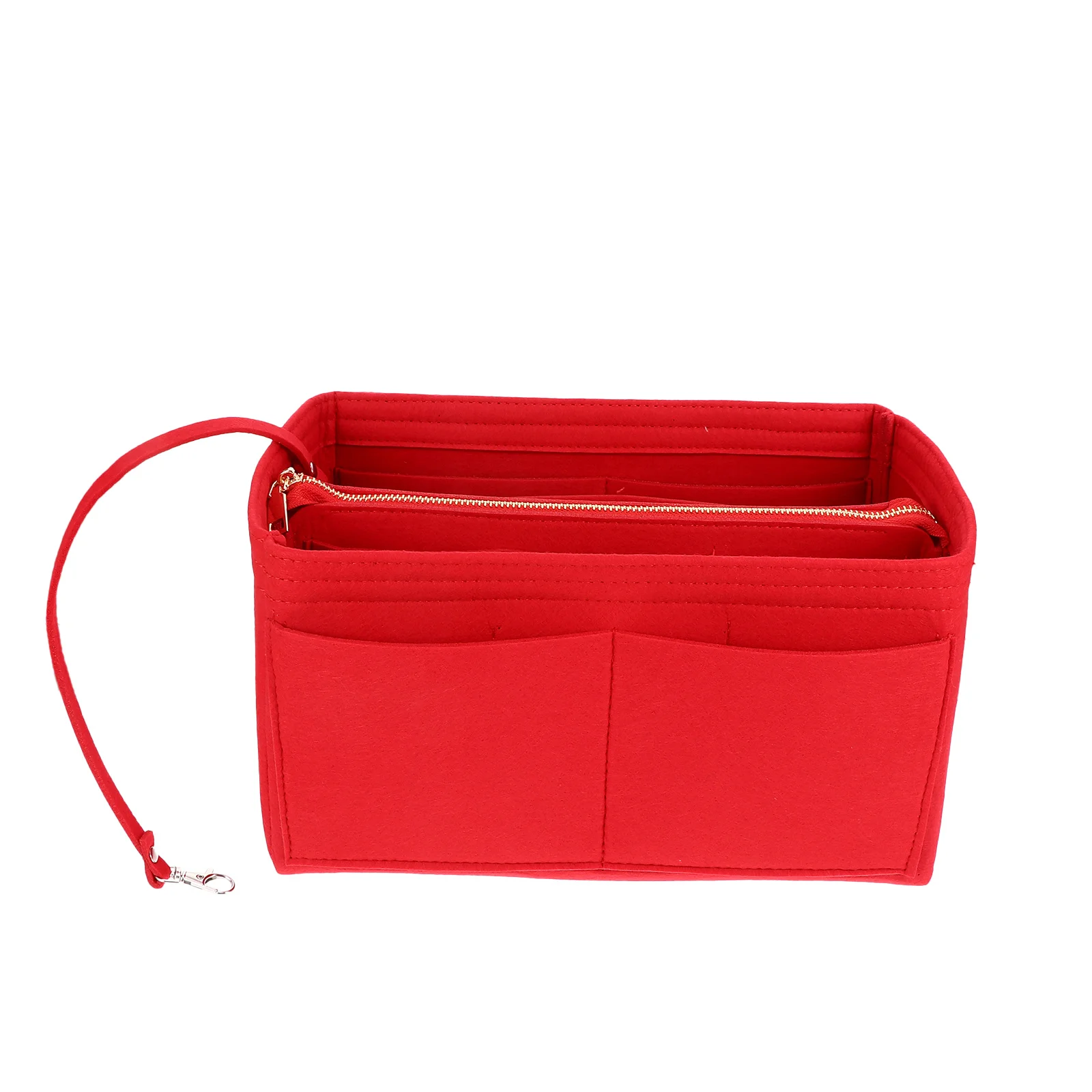 

1pc Foldable Felt Bag Multi-Layer Toiletry Organizer Travel Makeup Storage Portable Bag For Backpack Tidy Carrier